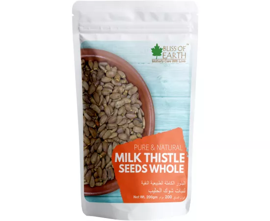 Bliss of Earth Milk Thistle Seeds Organic Super Food for Liver Cleansing, Immunity Booster Milk thistle Tea  200g
