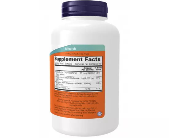 Now Foods Calcium & Magnesium with Vitamin D3 and Zinc  30 Softgels