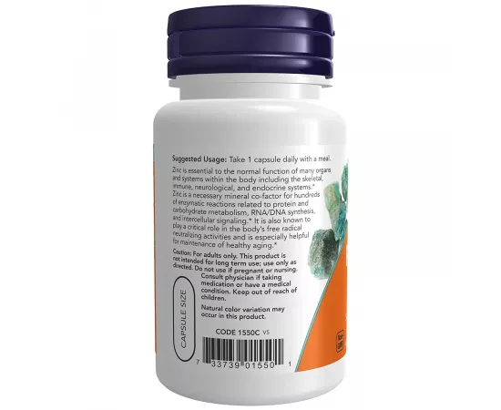 Now Foods Zinc Picolinate 50mg 60 Veg Capsules