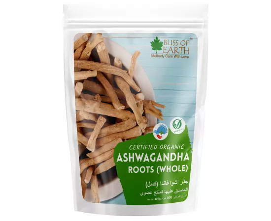 Bliss of Earth Ashwagandha root whole Indian Ginseng  Withania Somnifera Helps Relives stress and Boost immunity  Premium Edible Grade Root 400g