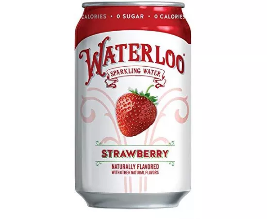 Waterloo Strawberry Sparkling Water -  12 Pack x 355ml - 0 Sugar, 0 Calories, Non-GMO, Gluten Free, BPA Free, Vegan, Whole30, Kosher, No Artificial Sweetener, Soda & Tonic Replacement