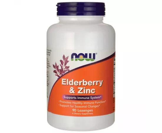 Now Foods Elderberry & Zinc Immune Support Protection 90 Lozenges