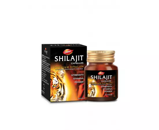 Dabur Shilajit Capsules |Increases Strength, Stamina & Power|Improves Muscle Strength & Repair|Supports Body Building|Natural Fulvic Acid|Immunity | 30's