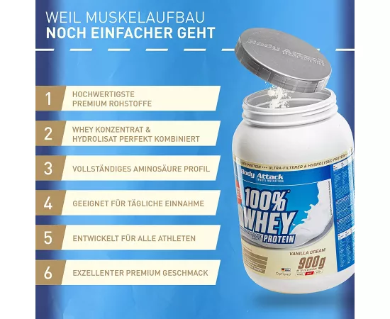 Body Attack 100% Whey Protein Chocolate Cream 2.3 kg