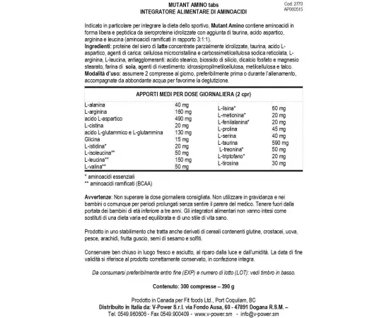 Mutant Amino 300 Tabs