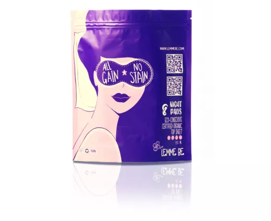 Lemme Be Heavy Flow Night Pads 100% Cotton Certified - (Box Of 8)