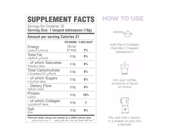 Sacred Glow Co Collagen Peptides - Unflavored Hydrolyzed Bovine Collagen 250g (25 Servings)