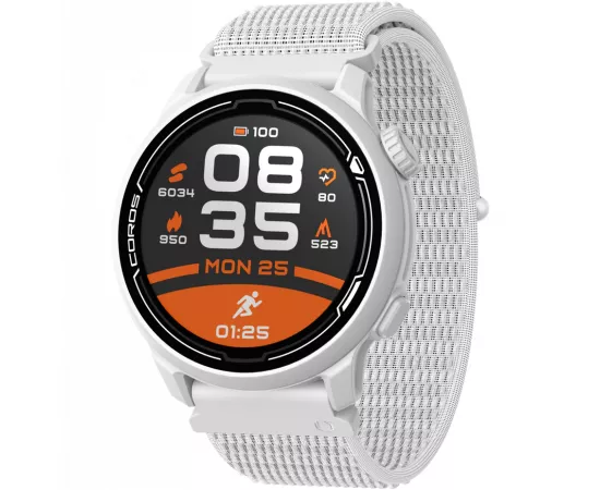 COROS Pace 2 Premium GPS Sport Watch - White w/ Nylon Band