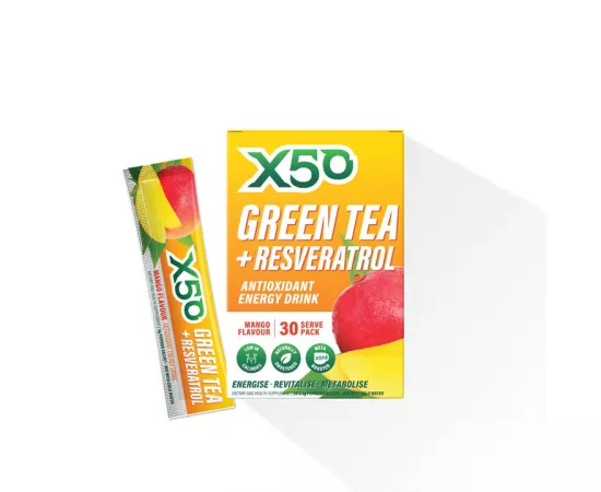 الشاي الأخضر بنكهة المانجو من إكس 50 30's مظروف