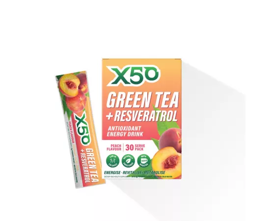 الشاي الأخضر بنكهة الخوخ من إكس 50 30's مظروف