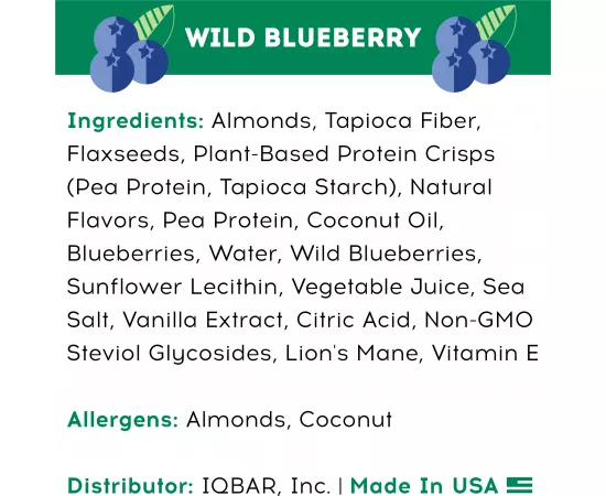 بار البروتين بنكهة التوت البري من آي كيو بار  12 X 45g
