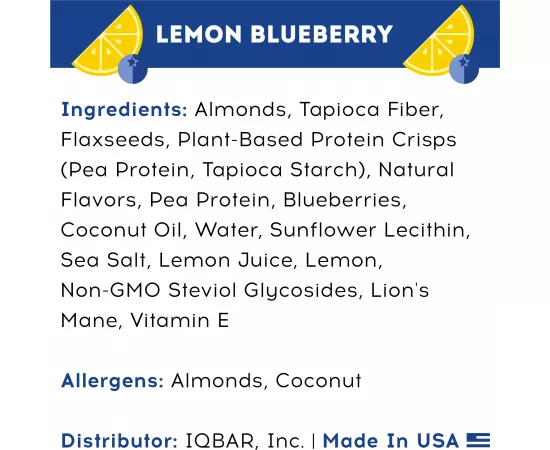  بار البروتين بنكهة الليمون التوت البري من آي كيو بار  12 x 45g