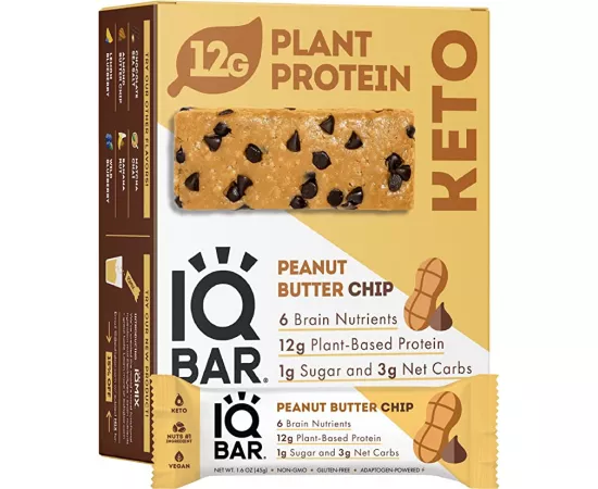  بار البروتين من آي كيو بار بنكهة تشيب زبدة الفول السوداني 12 X 45g