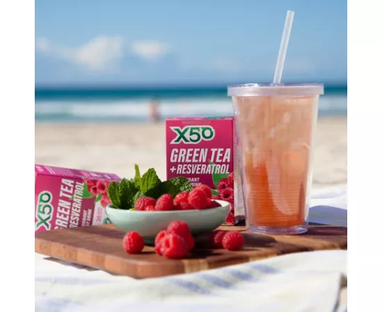X50 Green Tea Raspberry Flavour 60 Sachets