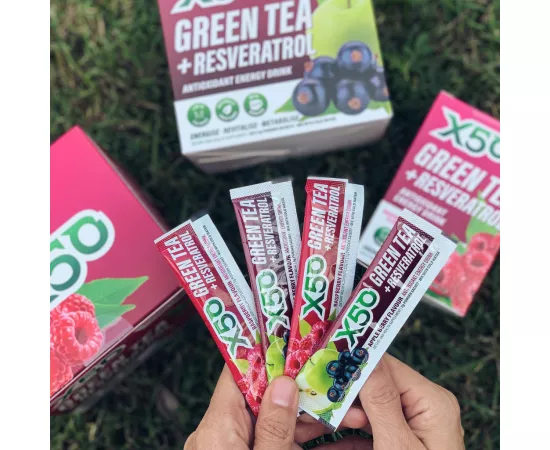 X50 Green Tea Raspberry Flavour 60 Sachets