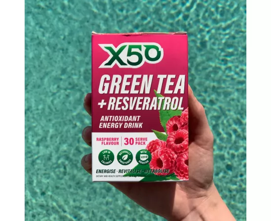 X50 Green Tea Raspberry Flavour 60 Sachets