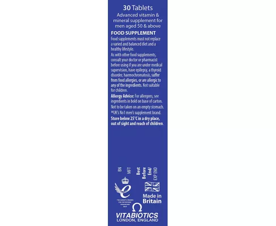 Vitabiotics Wellman - 50+ 30 Tablets