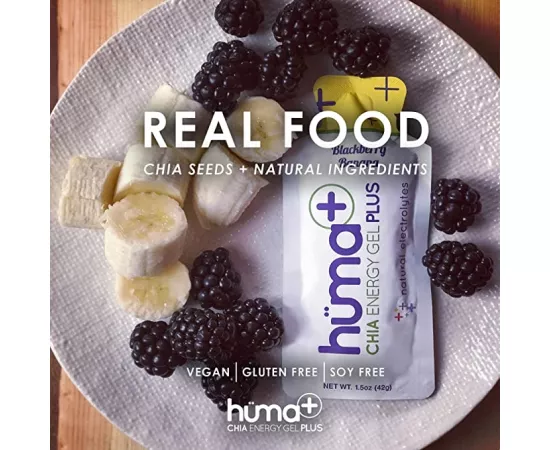  جل طاقة شيا الأملاح المعدنية النباتي الطبيعي بنكهة التوت الأسود الموز من هوما بلس 24 x 42g