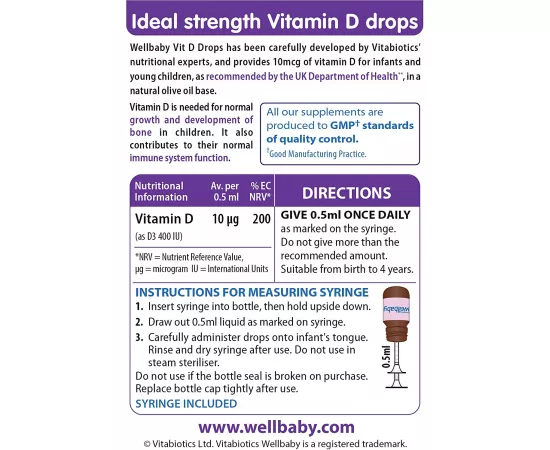 نقاط ويل بيبي فيتامين د من فيتابيوتيكس 30 مللي