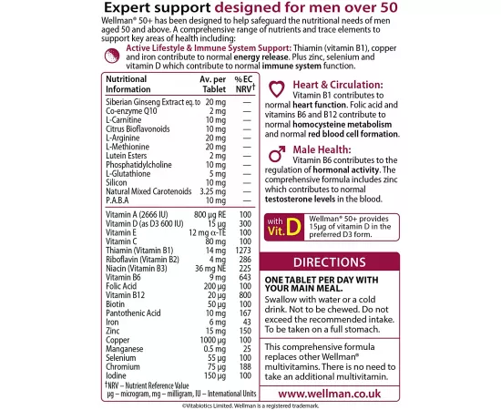 Vitabiotics Wellman - 50+ 30 Tablets