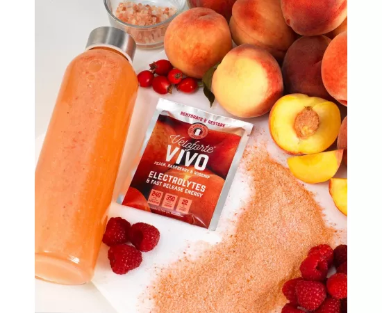   مسحوق الأملاح المعدنية فيفو بنكهة الخوخ توت العليق روز شيب من فيلوفورت 1 جرعة x 9